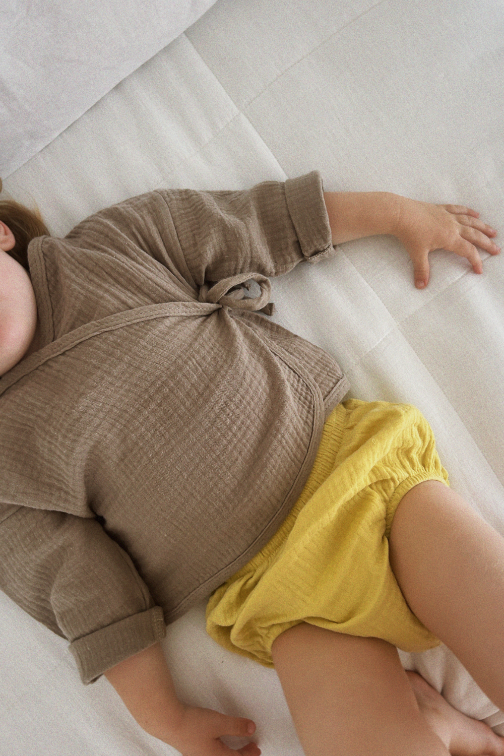 Organic Muslin Kimono Top - coconut brown