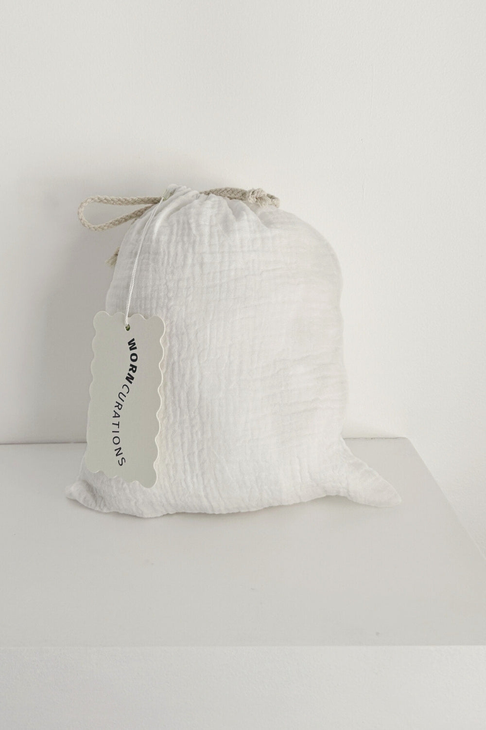 Organic Cotton Muslin Baby sleeping bag - white