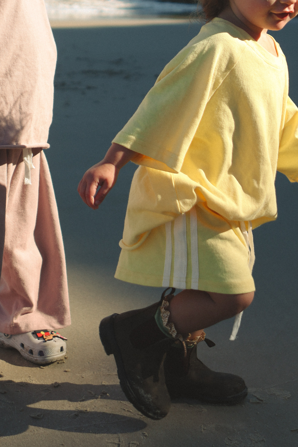 Linen Terry Racer Shorts | Honey