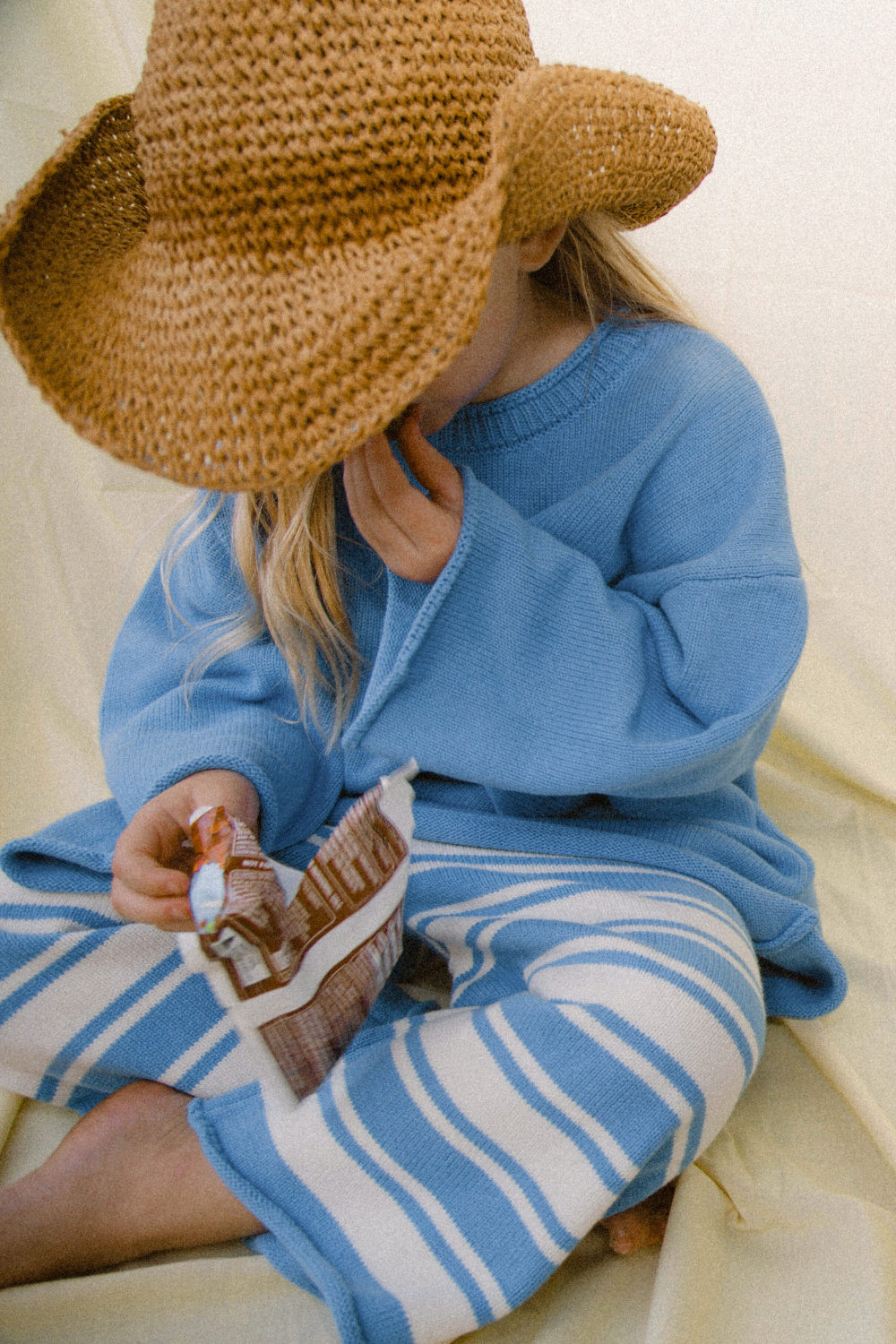 Rolly Stripe Knit Pants | Blueberry