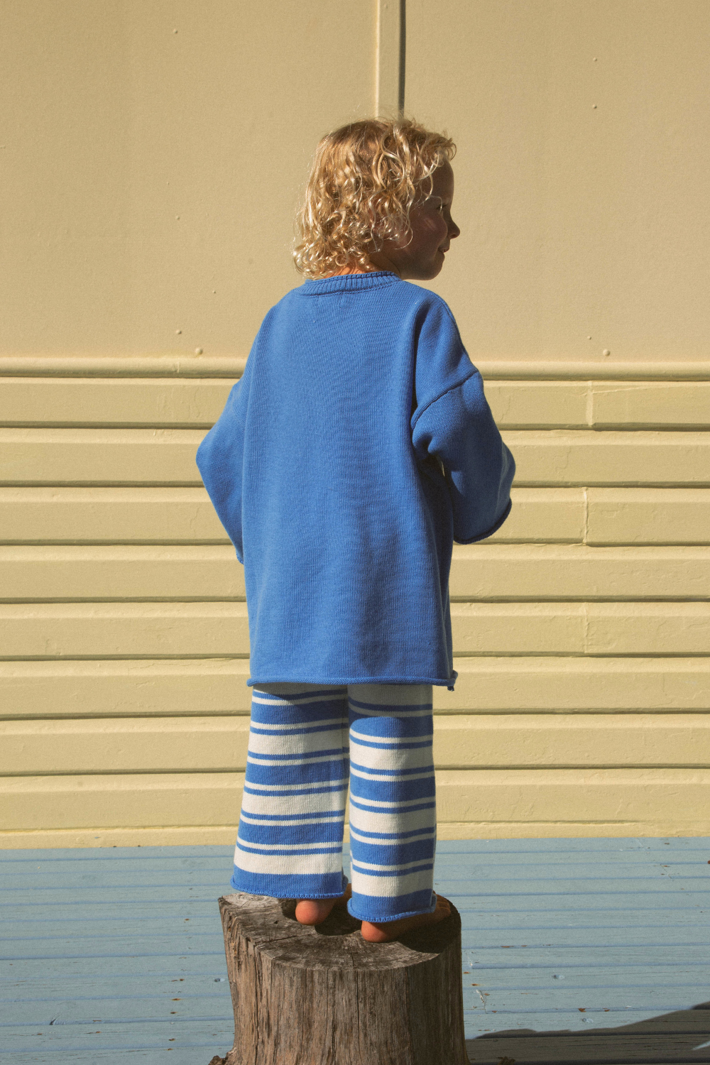 Rolly Stripe Knit Pants | Blueberry