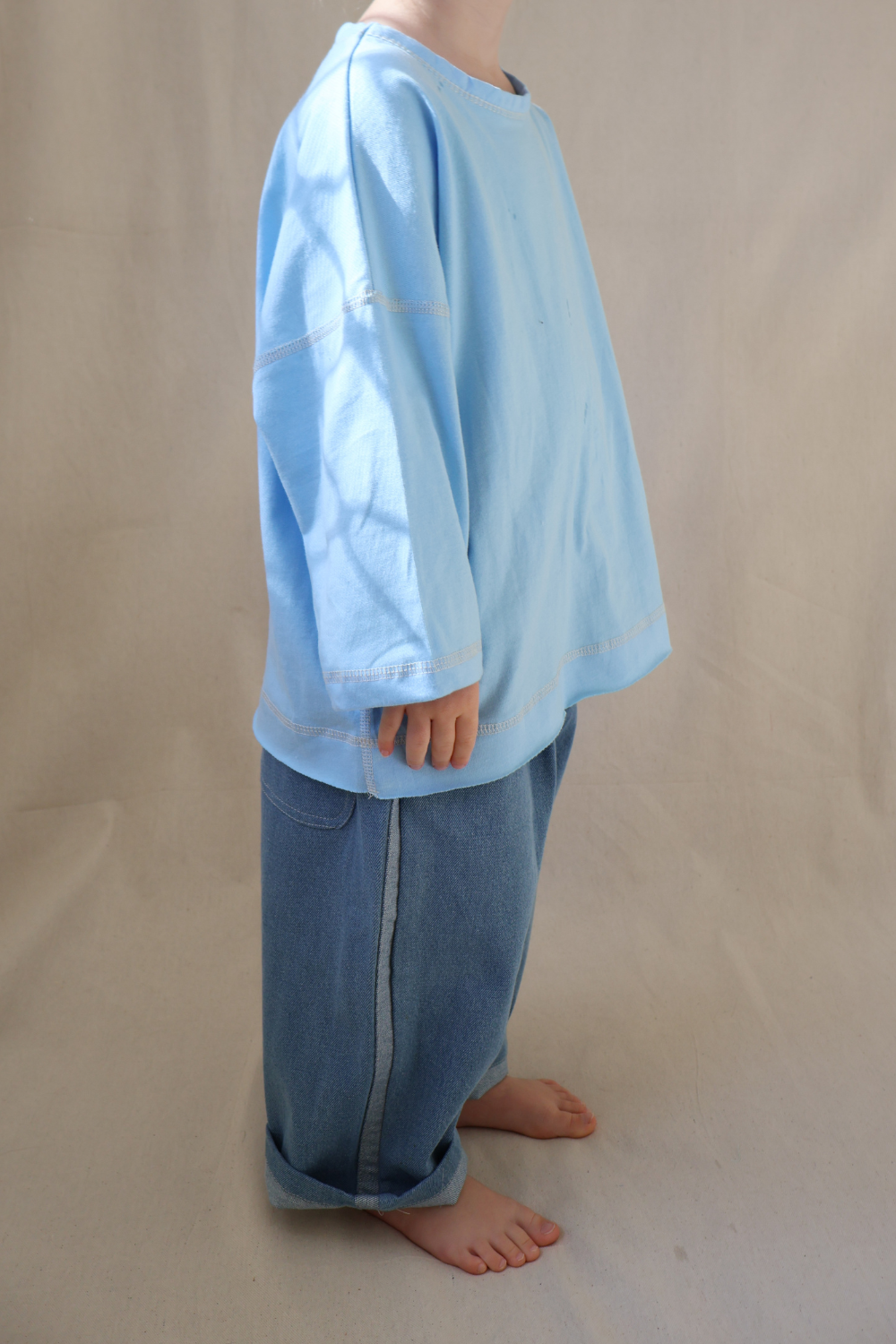 Staple Stitch Long Sleeve Tee | Cornflower