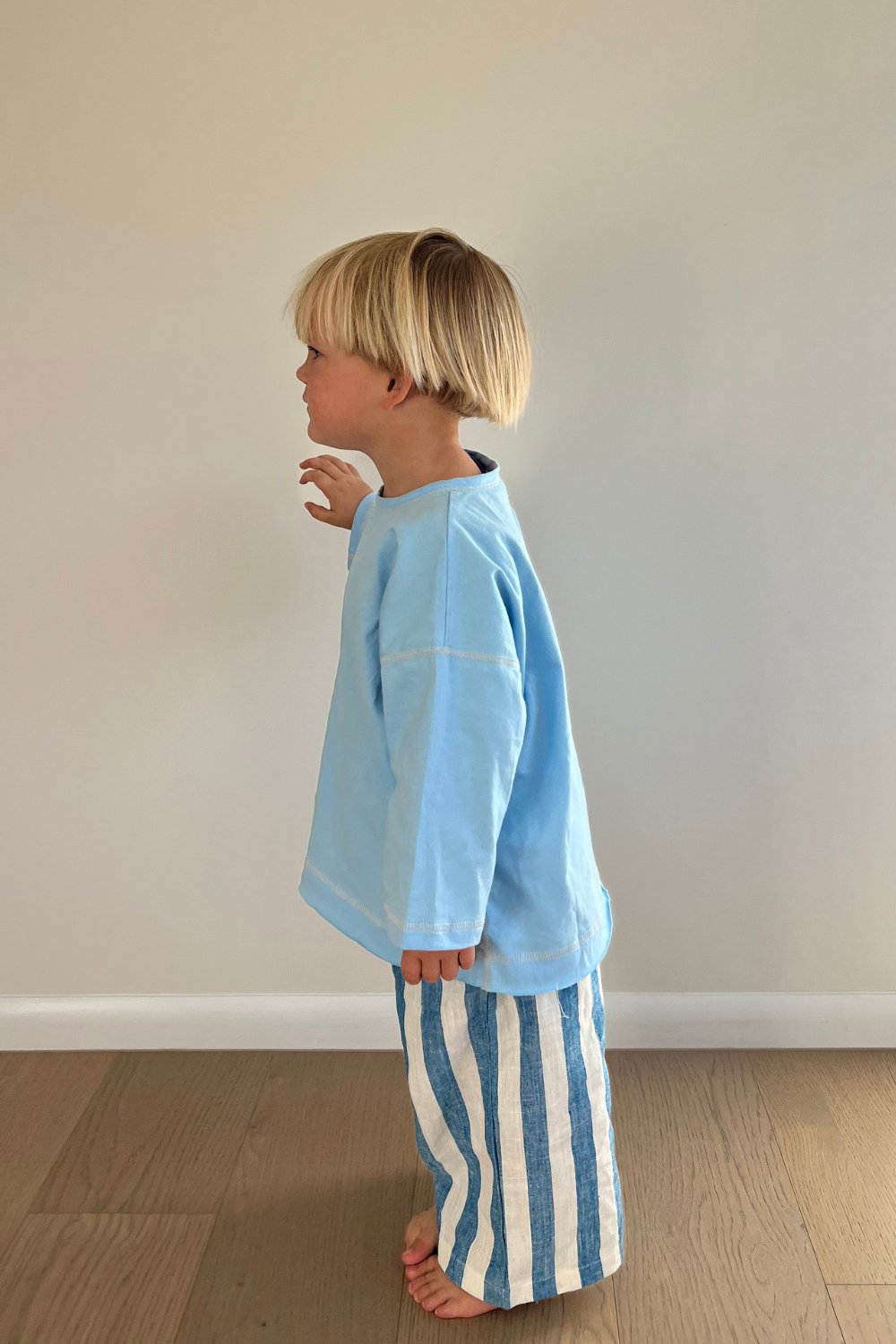Staple Stitch Long Sleeve Tee | Cornflower