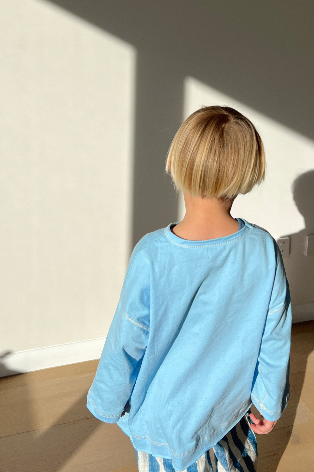 Staple Stitch Long Sleeve Tee | Cornflower