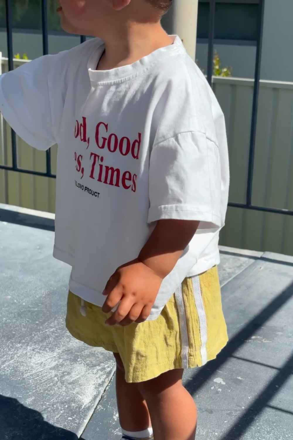 kids yellow racer shorts