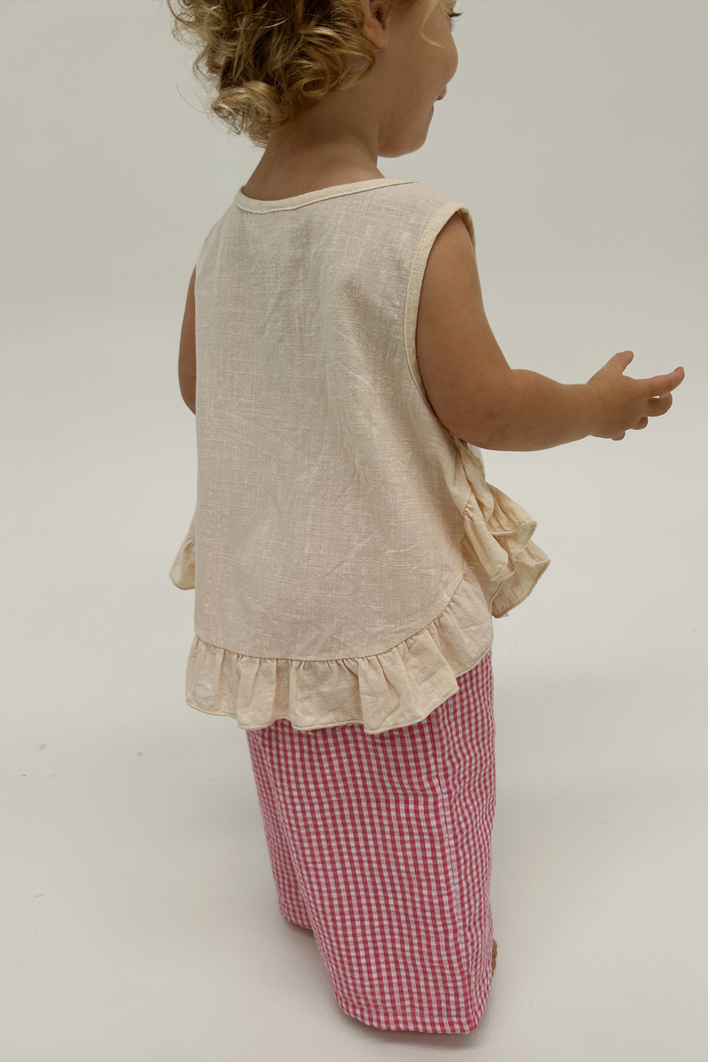 Kids Textured Cotton Ruffle Top_Vanilla Cream