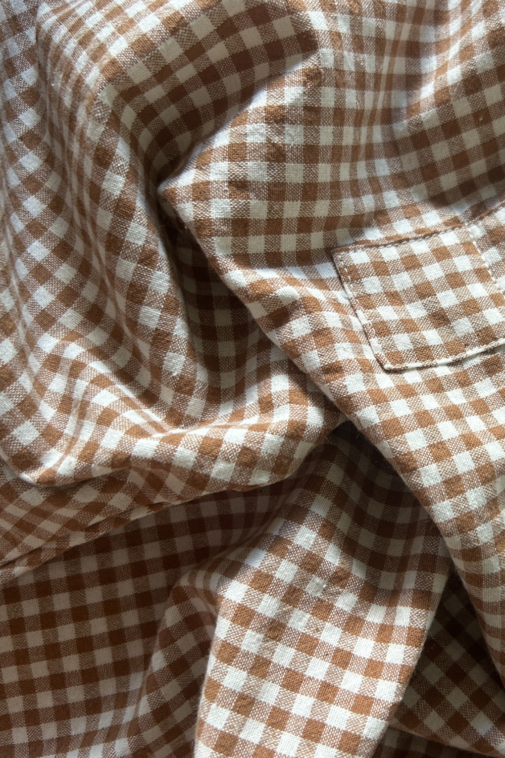 Kids chocolate brown gingham jumpsuit