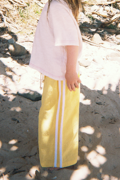 Textured Cotton Racer Pants | Golden