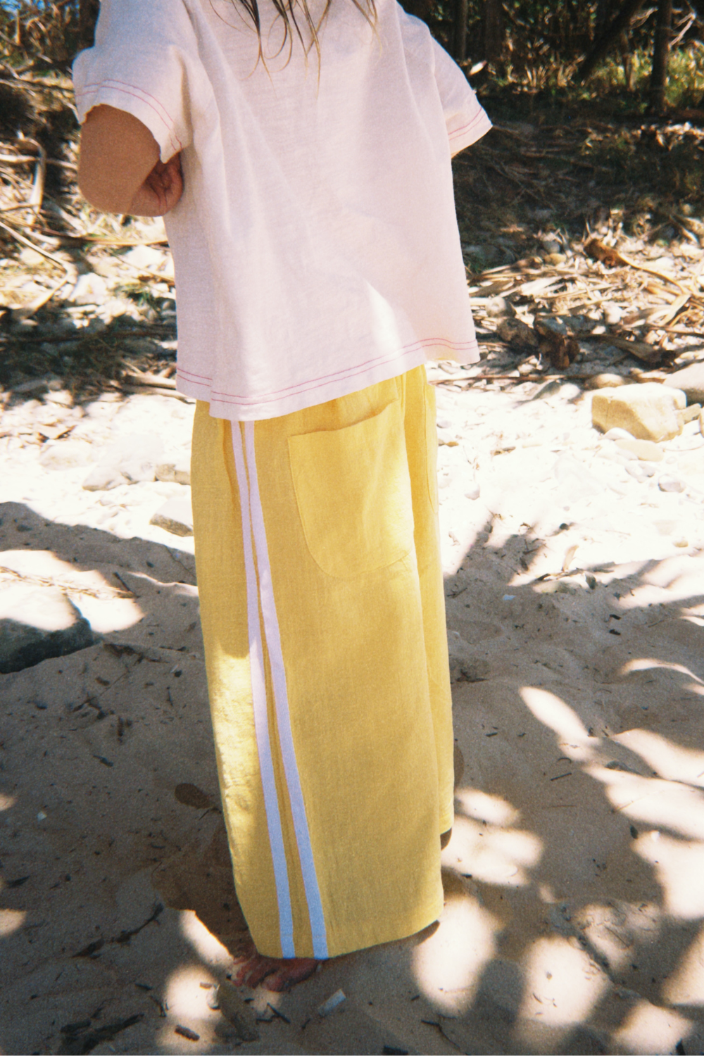 Textured Cotton Racer Pants | Golden