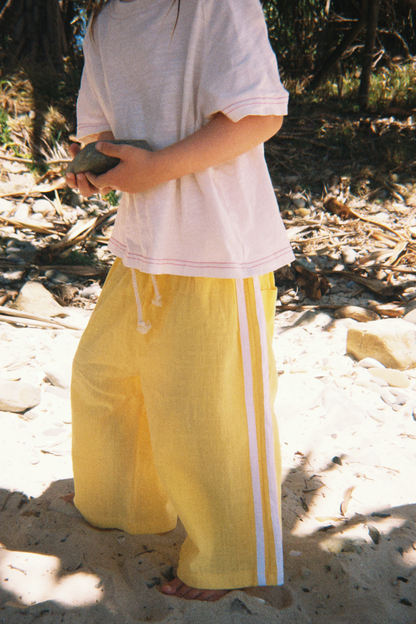 Textured Cotton Racer Pants | Golden