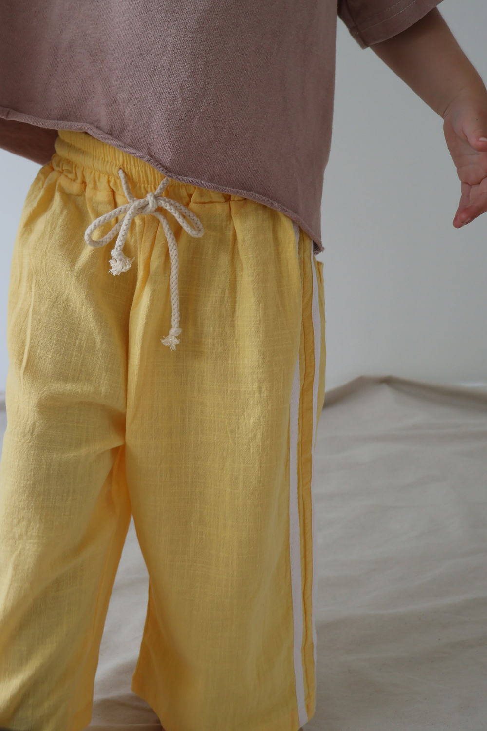 Textured Cotton Racer Pants | Golden