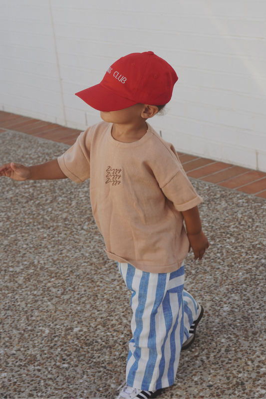 Kids stripe linen pants - sea blue