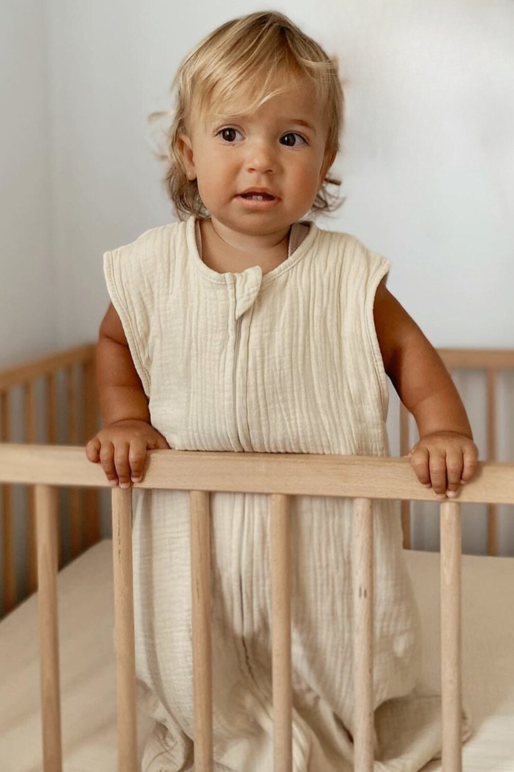 Baby Muslin Sleeping Bag | Biscuit