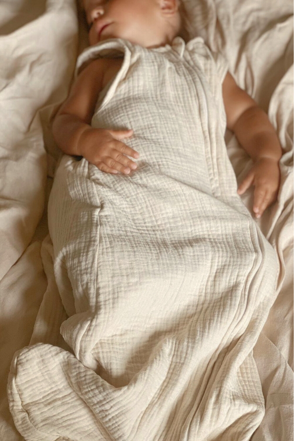Baby Muslin Sleeping Bag | Biscuit