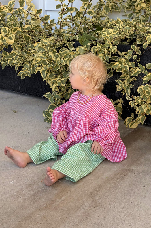 Bloom Blouse | Raspberry Gingham