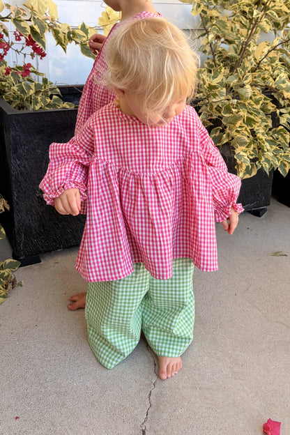 Bloom Blouse | Raspberry Gingham