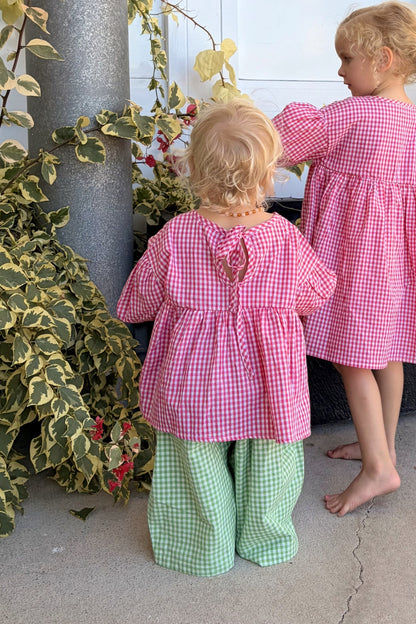 Bloom Blouse | Raspberry Gingham