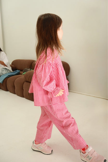 Bloom Blouse | Raspberry Gingham
