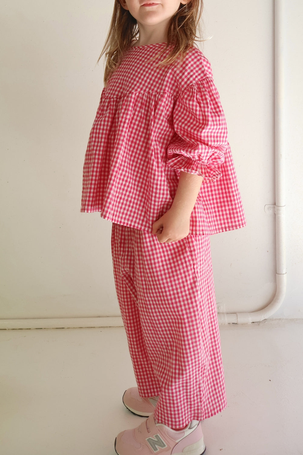 Bloom Blouse | Raspberry Gingham