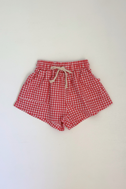 Checky Pocket Shorts | Chilli