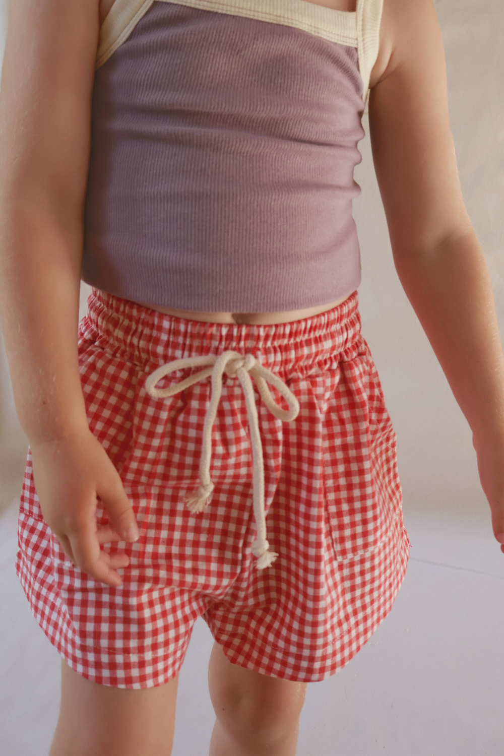 Checky Pocket Shorts | Chilli