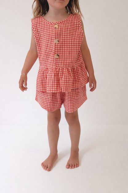 Checky Swing Top | Chilli