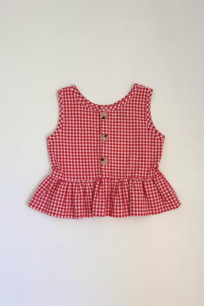 Checky Swing Top | Chilli