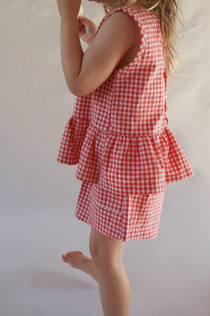 Checky Swing Top | Chilli