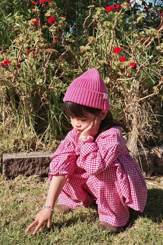 Chunky Knit Beanie | Raspberry