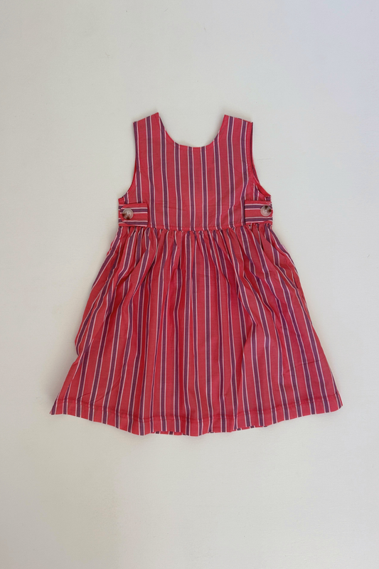 Holiday Midi Dress | Peach Stripe