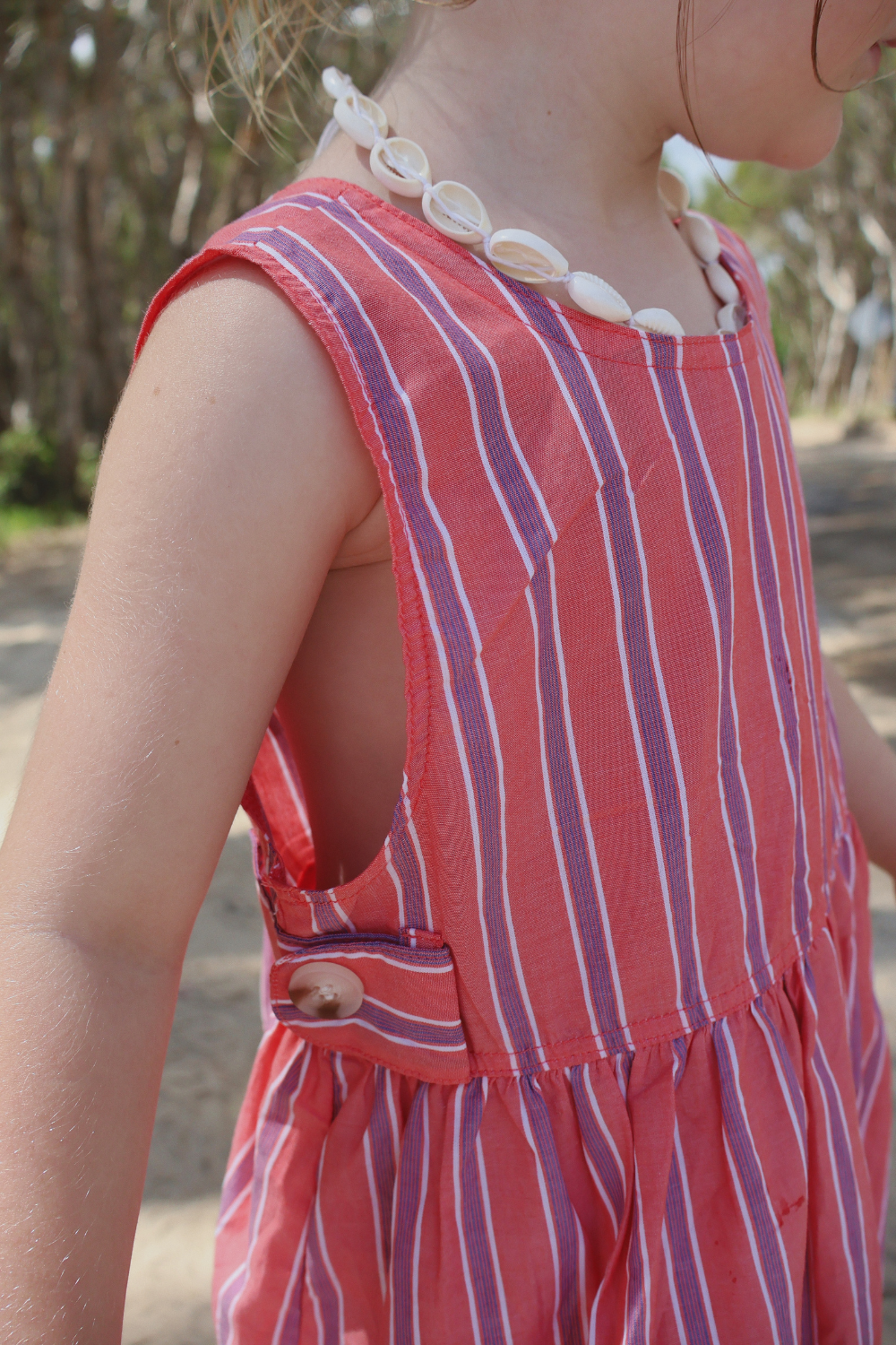 Holiday Midi Dress | Peach Stripe