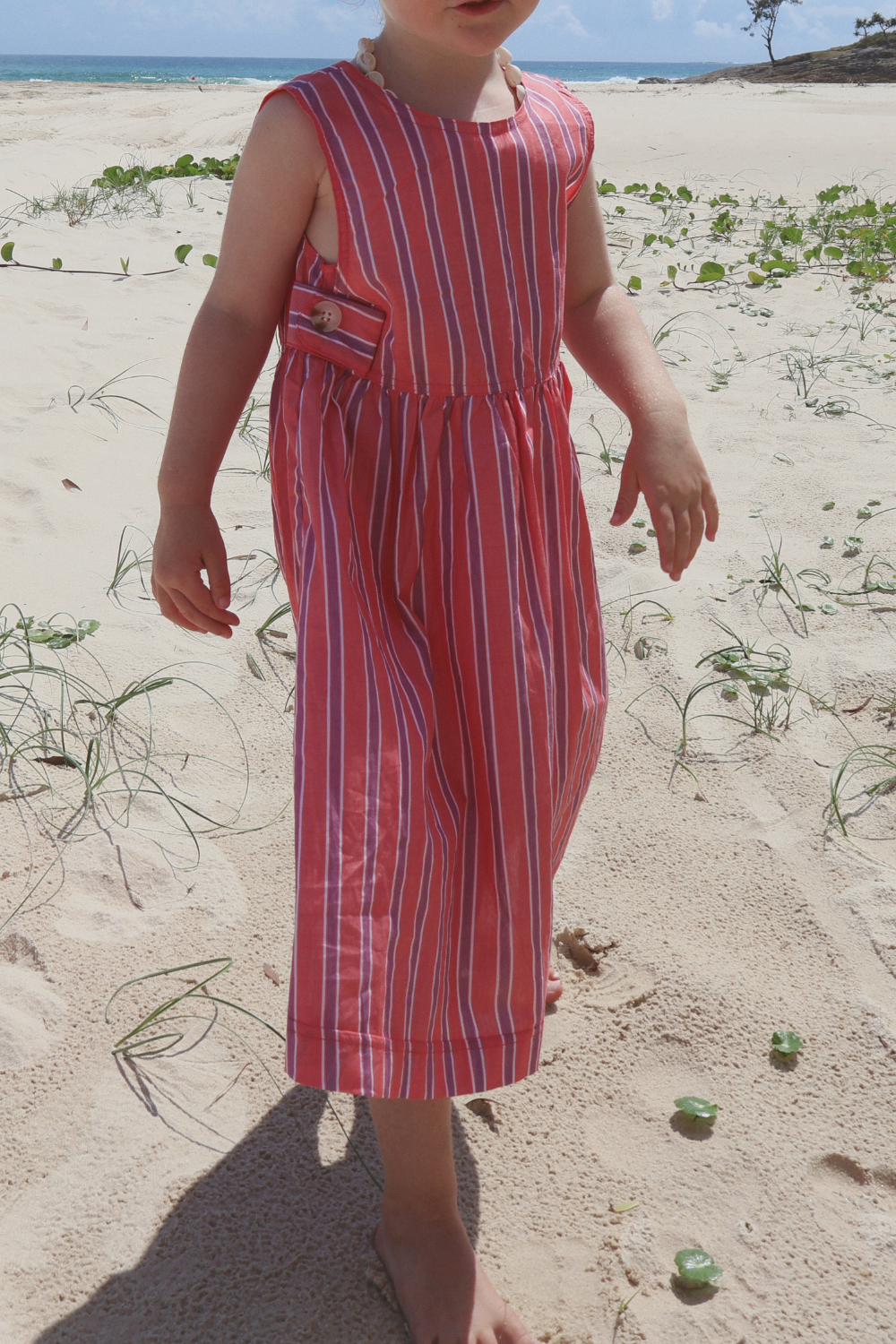 Holiday Midi Dress | Peach Stripe