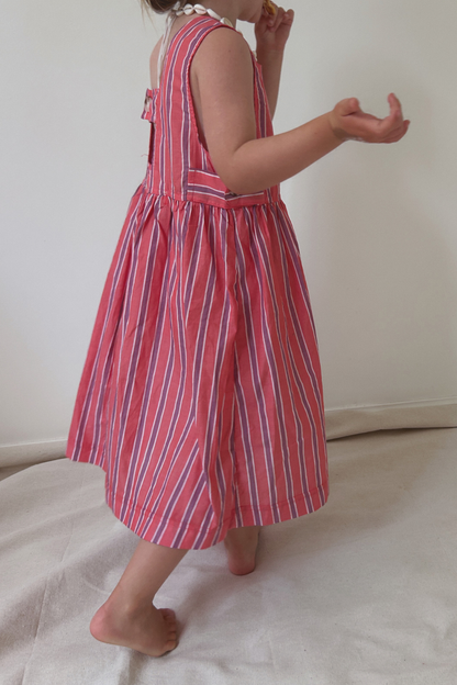 Holiday Midi Dress | Peach Stripe