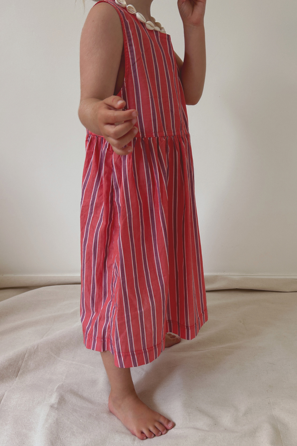 Holiday Midi Dress | Peach Stripe