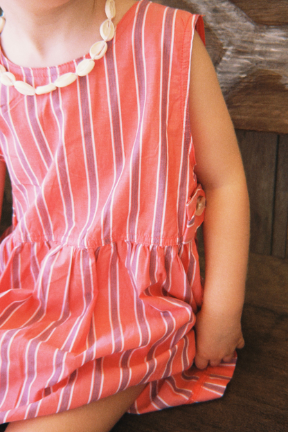 Holiday Midi Dress | Peach Stripe