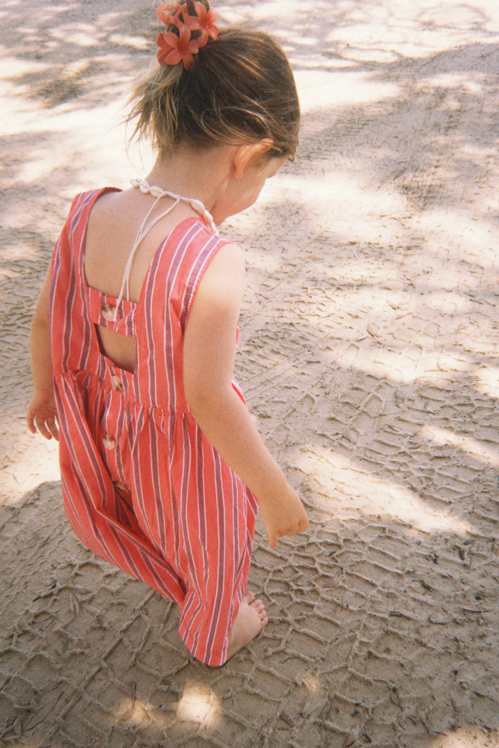 Holiday Midi Dress | Peach Stripe