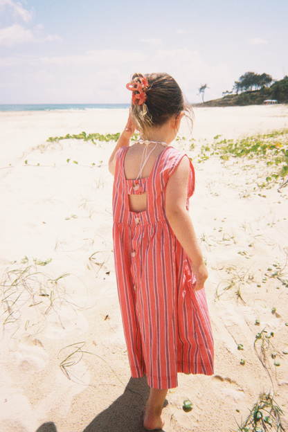 Holiday Midi Dress | Peach Stripe
