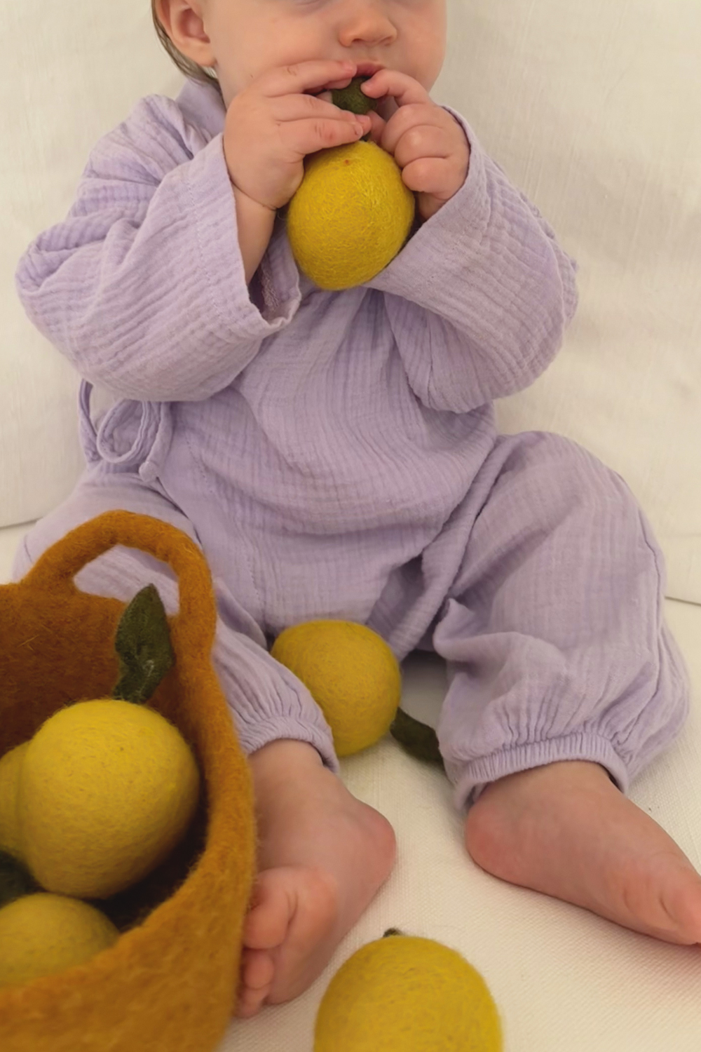 Muslin Kimono Romper | Lavender