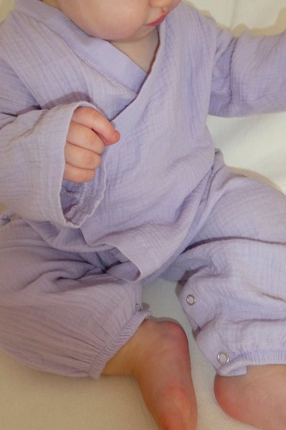 Muslin Kimono Romper | Lavender