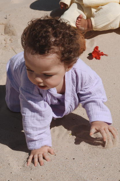 Muslin Kimono Romper | Lavender