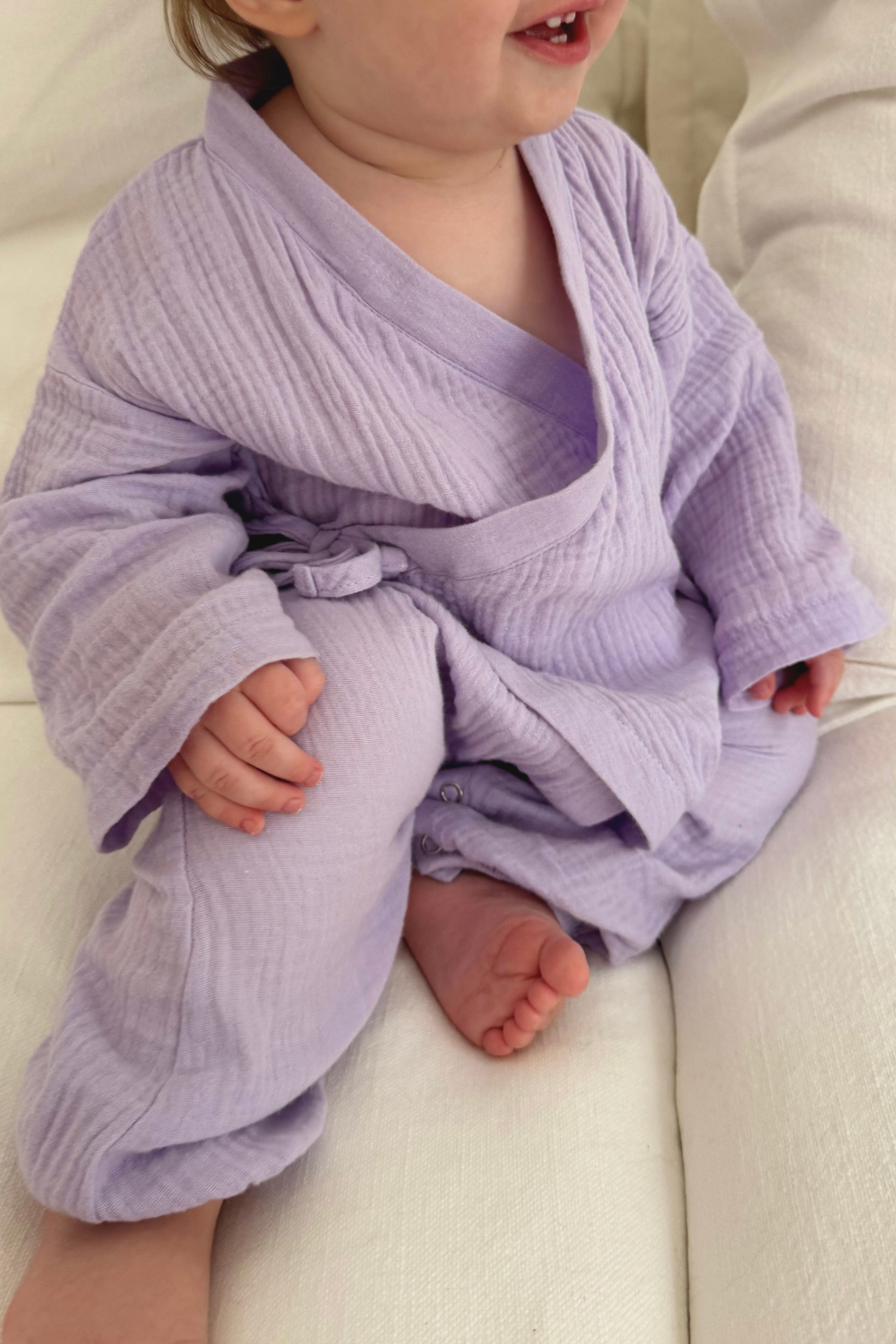 Muslin Kimono Romper | Lavender