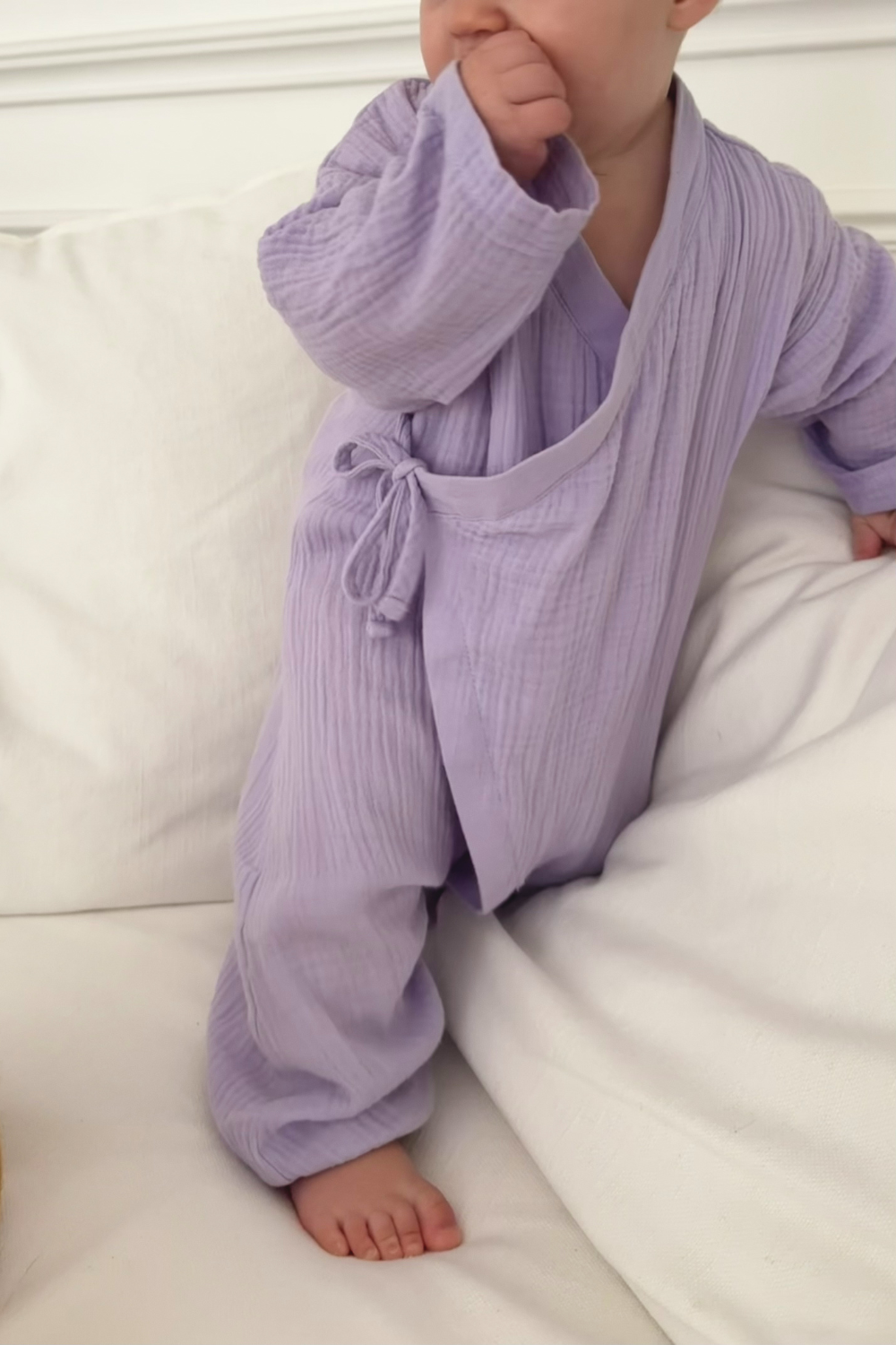 Muslin Kimono Romper | Lavender