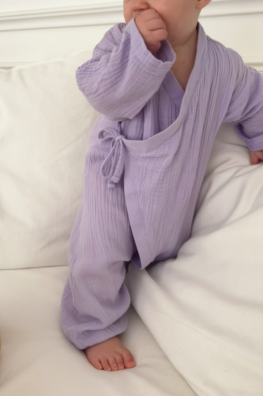 Muslin Kimono Romper | Lavender