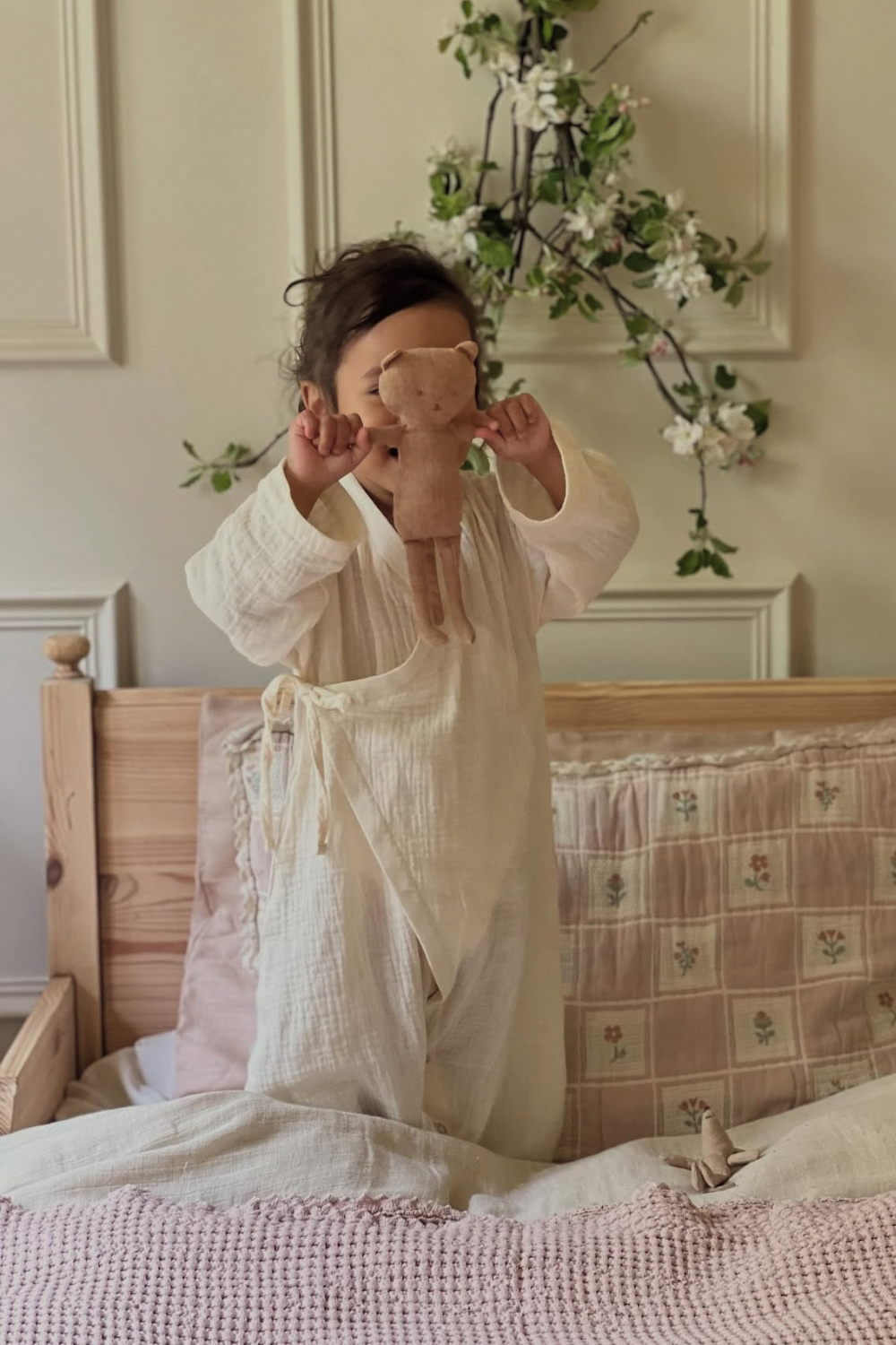 Muslin Kimono Romper | Milk