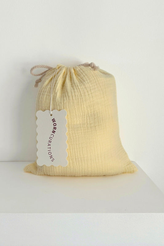 Crinkle Muslin Cot Sheet - Sunshine