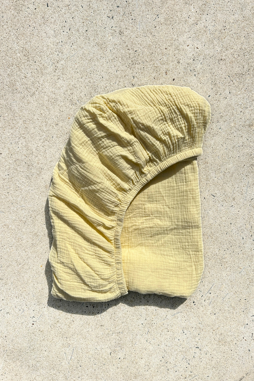 Crinkle Muslin Cot Sheet - Sunshine