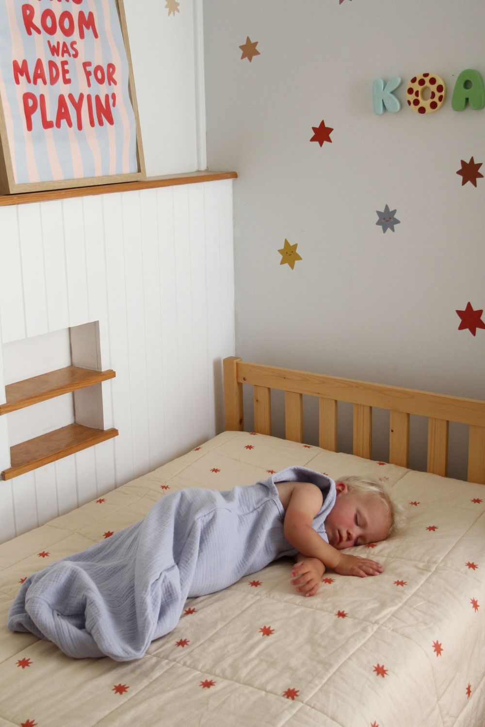 Organic Muslin Baby Sleeping Bag | Cornflower