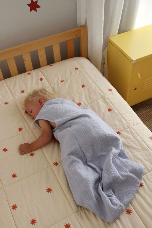 Organic Muslin Baby Sleeping Bag | Cornflower