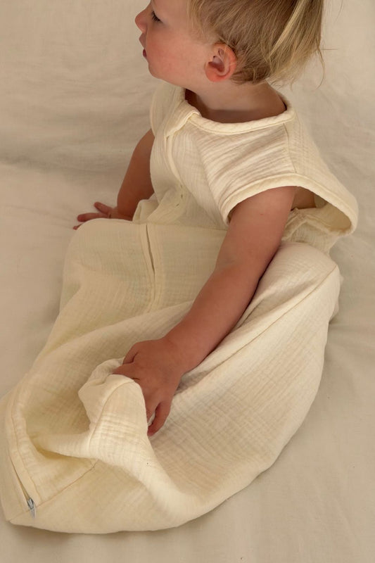 Organic Muslin Baby Sleeping Bag | Milk