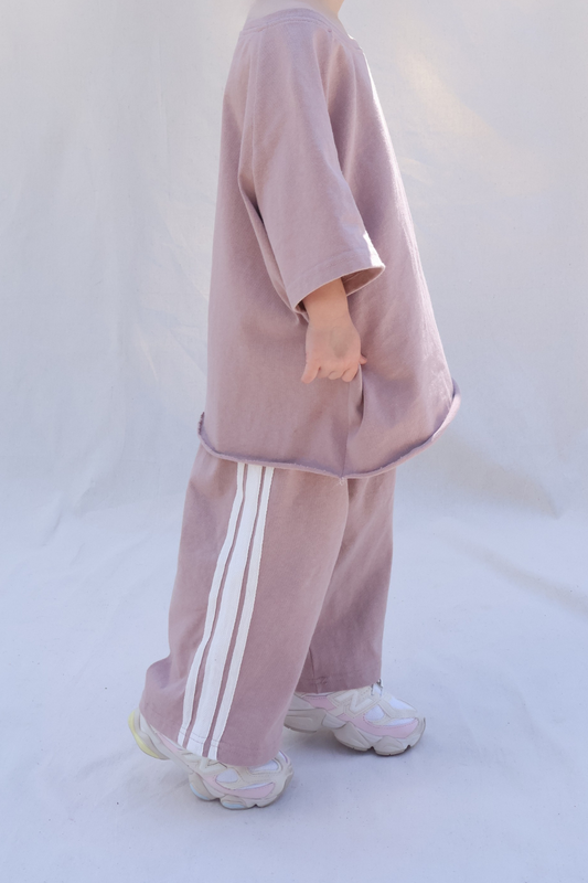 Linen Terry Racer Pants | Mushroom